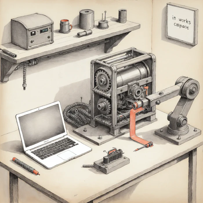 A duct tape craftsman connecting disparate tools