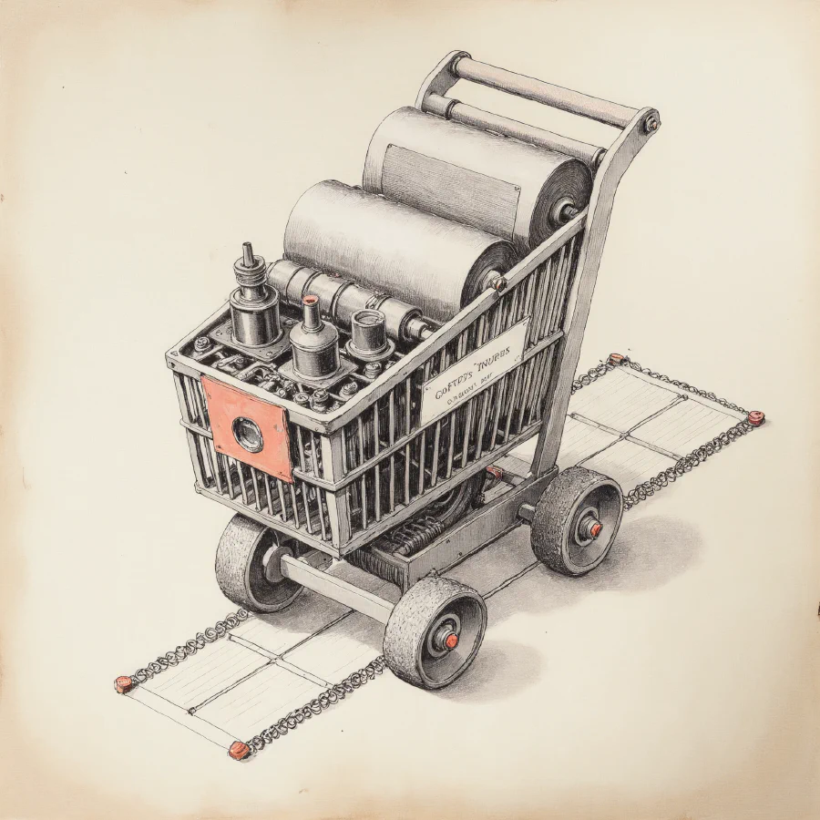 Een winkelwagentje dat ook dienst doet als mobiele contentfabriek